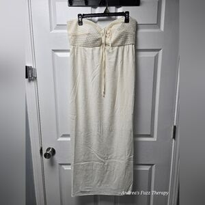 No Boundaries Cream Strapless Maxi Dress